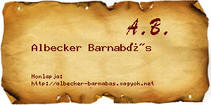 Albecker Barnabás névjegykártya